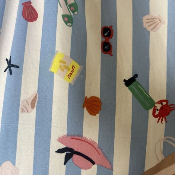 Kate Spade Blue Striped Beach Vacation Pajama PJ Pants - Picture 4 of 6